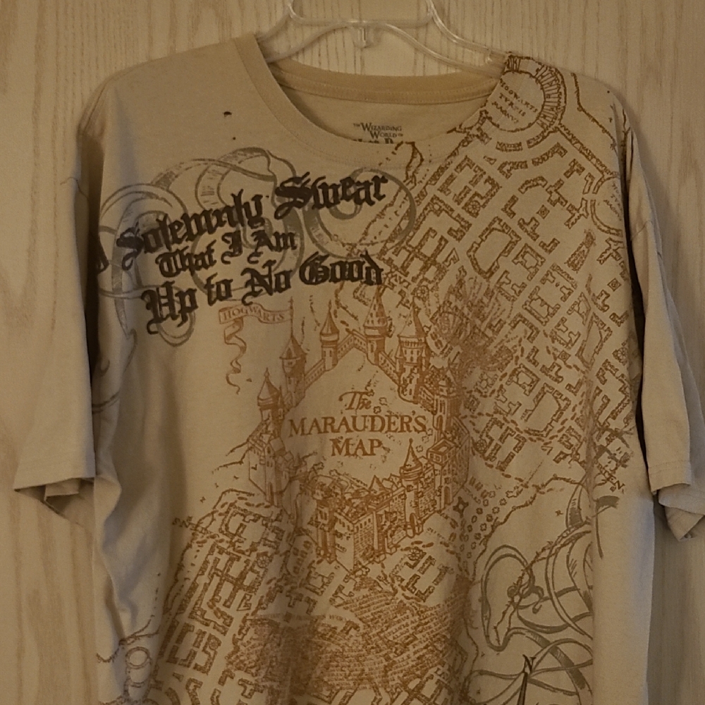 WWoHP Marauder's Map Beige Graphic T-Shirt